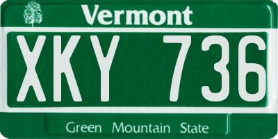 VT license plate XKY736
