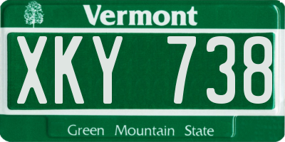 VT license plate XKY738