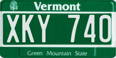 VT license plate XKY740