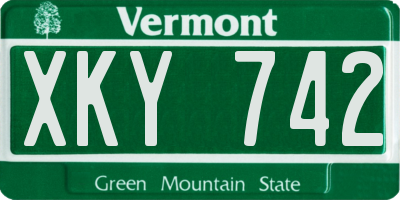 VT license plate XKY742