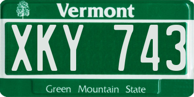 VT license plate XKY743