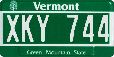 VT license plate XKY744