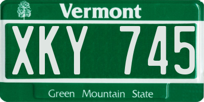 VT license plate XKY745