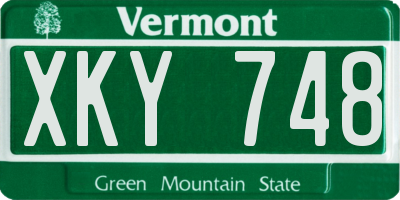 VT license plate XKY748