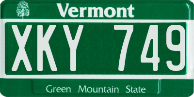 VT license plate XKY749