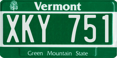 VT license plate XKY751