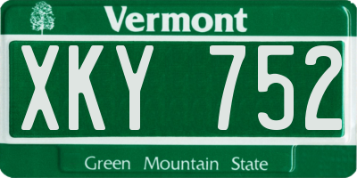 VT license plate XKY752