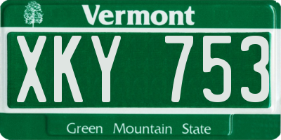 VT license plate XKY753
