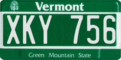 VT license plate XKY756