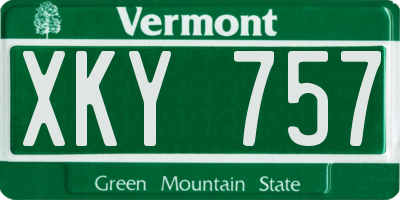 VT license plate XKY757