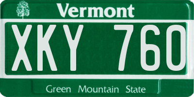 VT license plate XKY760