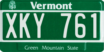 VT license plate XKY761