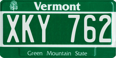 VT license plate XKY762