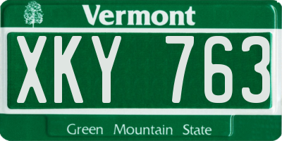 VT license plate XKY763