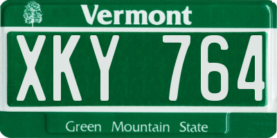 VT license plate XKY764
