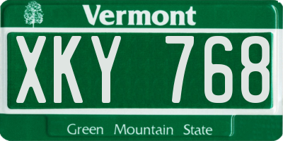 VT license plate XKY768