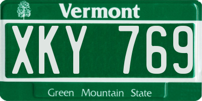 VT license plate XKY769