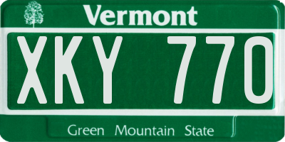 VT license plate XKY770