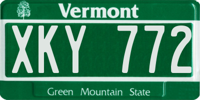 VT license plate XKY772