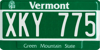 VT license plate XKY775