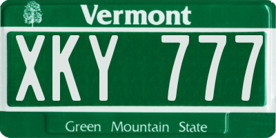 VT license plate XKY777