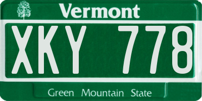 VT license plate XKY778