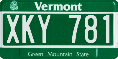 VT license plate XKY781