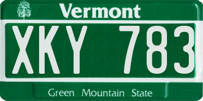 VT license plate XKY783