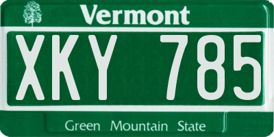 VT license plate XKY785