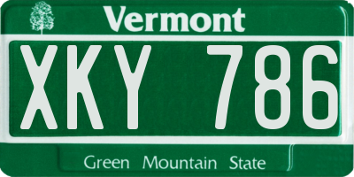 VT license plate XKY786