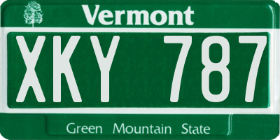 VT license plate XKY787