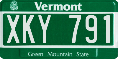 VT license plate XKY791
