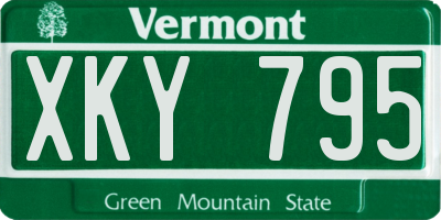 VT license plate XKY795