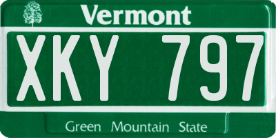 VT license plate XKY797