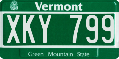 VT license plate XKY799