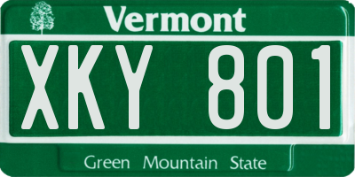 VT license plate XKY801