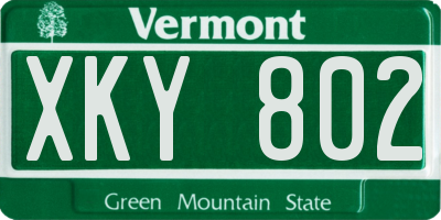 VT license plate XKY802