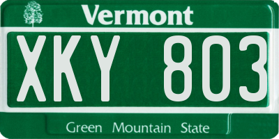 VT license plate XKY803