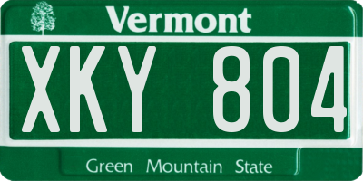 VT license plate XKY804