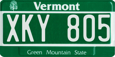 VT license plate XKY805