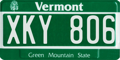 VT license plate XKY806