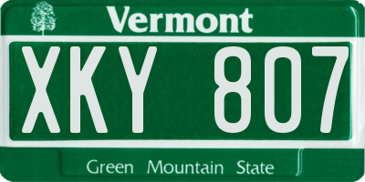 VT license plate XKY807