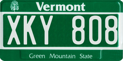VT license plate XKY808