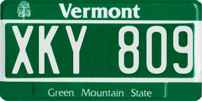 VT license plate XKY809