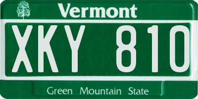 VT license plate XKY810