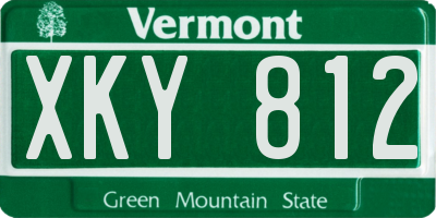 VT license plate XKY812