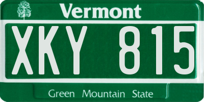 VT license plate XKY815