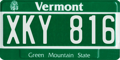 VT license plate XKY816