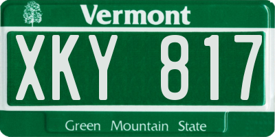 VT license plate XKY817