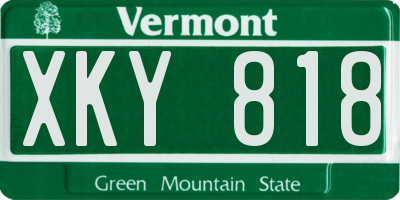 VT license plate XKY818